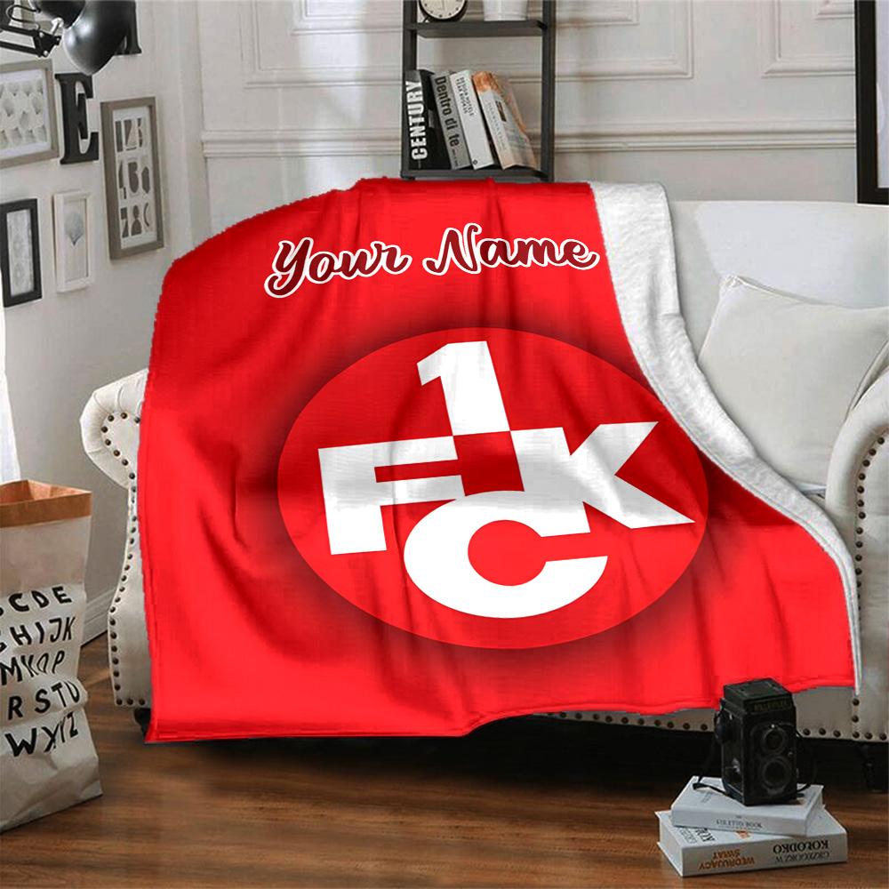 1pc 1.FC Kaiserslautern Blanket with Custom Name, Gift, for Men and Women, Soft Blanket, Good for Sofa Bed Couch Travel, Lightweight Flannel Blanket
