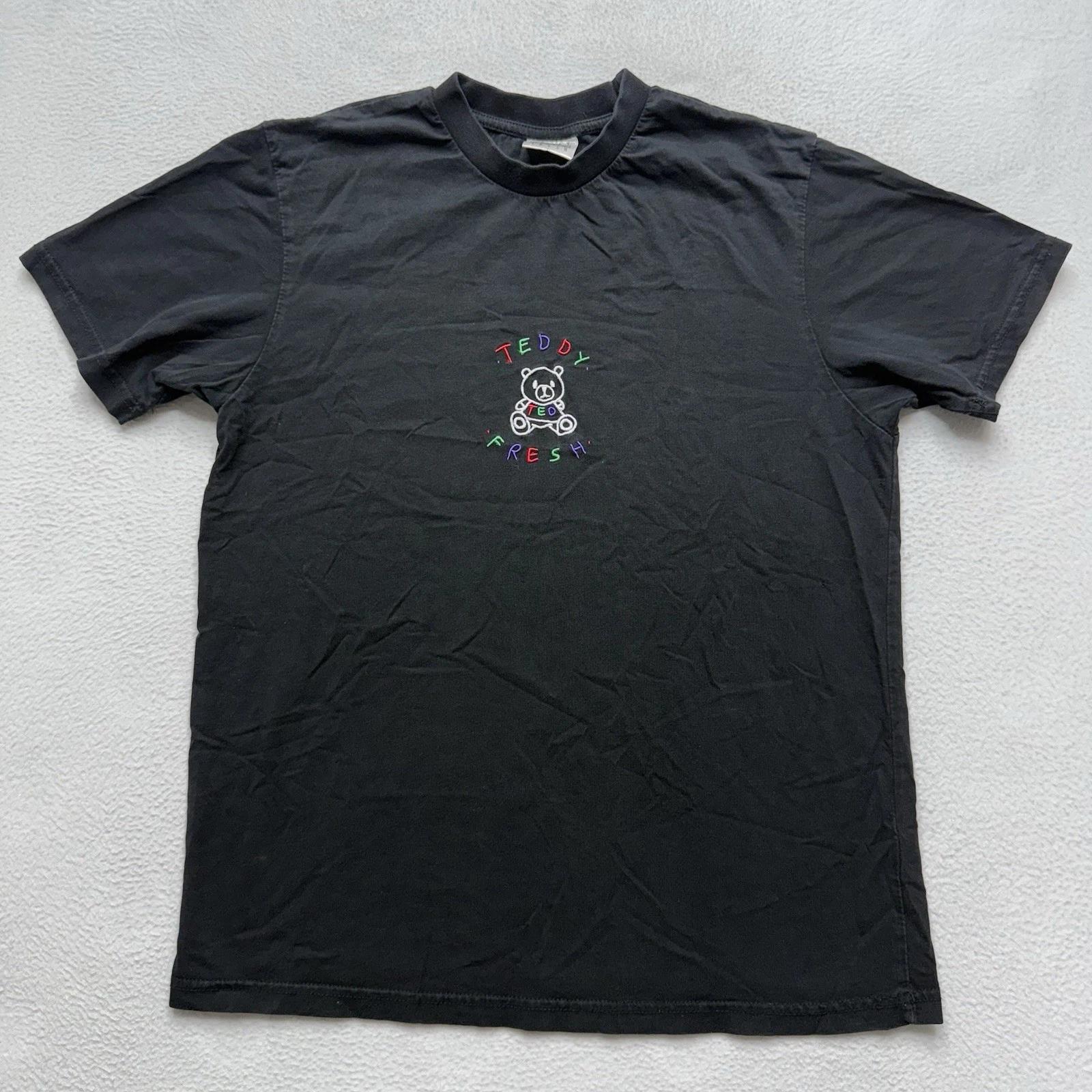 Teddy Fresh Black Graphic T-Shirt Embroidered Logo Men’s Size Small Streetwear 3XL