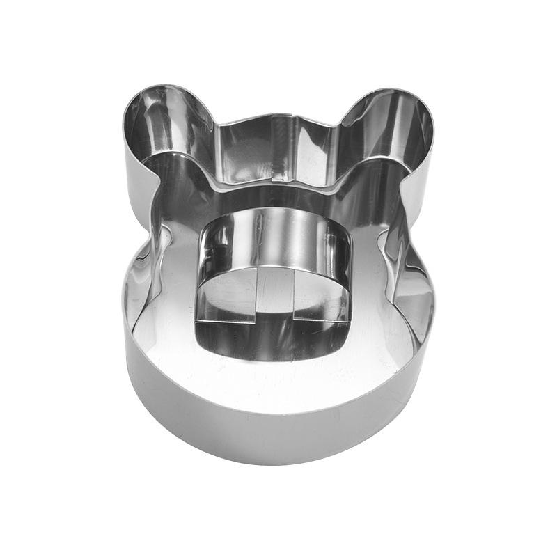 Stainless Steel Heart-Shaped Cake Mold with Push Plate - Mousse, Taro, Rice Ball & Sushi Tool