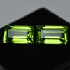 CERTIFIED Natural Peridot Loose Gemstone Pair 10 Ct Baguette Cut for Jewelry