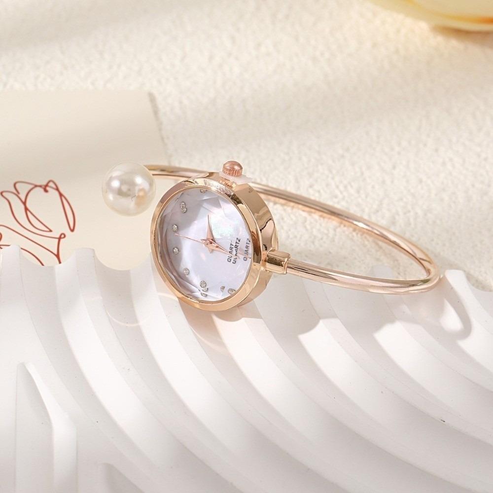 Gemstone Quartz Quartz Wristwatch Elegant Rhinestone Dial Watch Gift Pearl Bracelet Watch  Wedding