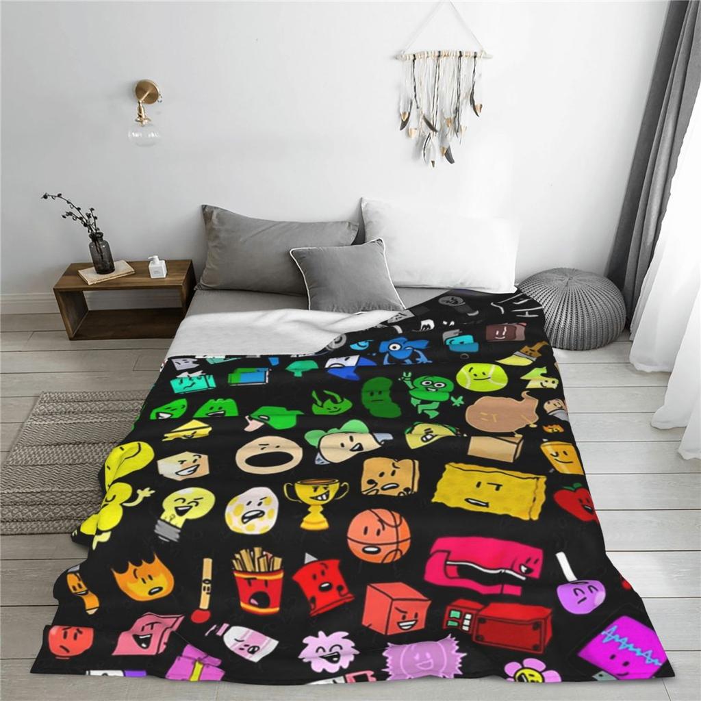 BFDI Inanimate Insanity All Characters Blanket Soft Warm Flannel Throw Blanket Plush for Bed Living room Picnic Travel Home Sofa