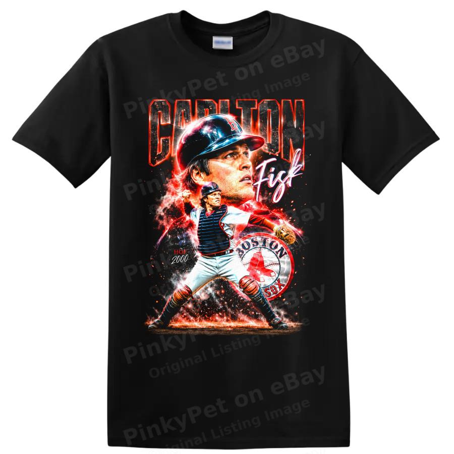 Carlton Fisk Boston Red Sox Catcher Baseball T Shirt Hall of Fame Tee Legend