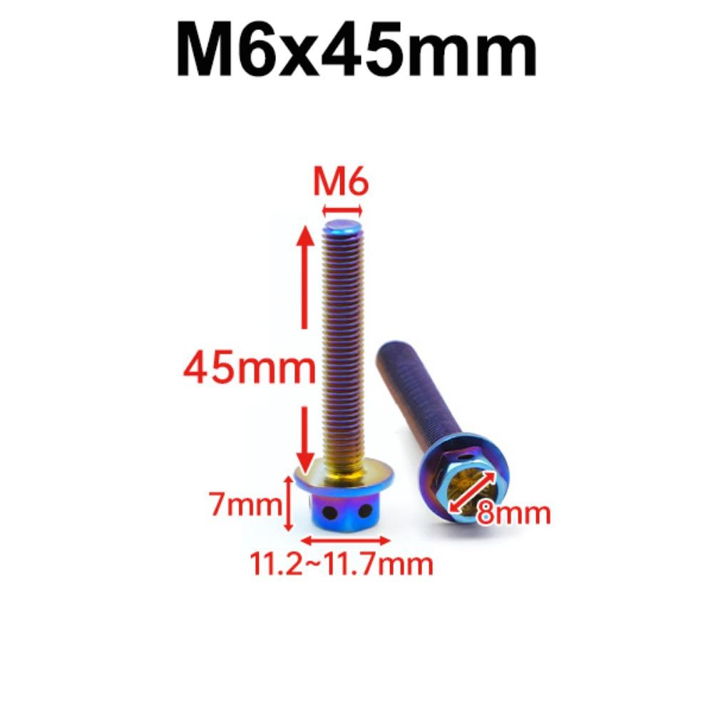 

10/15/20/25/30/35/40/45/50/60 Titanium Bolt With Drilled Holes Hex Head Bolts Motorcycle M6x45