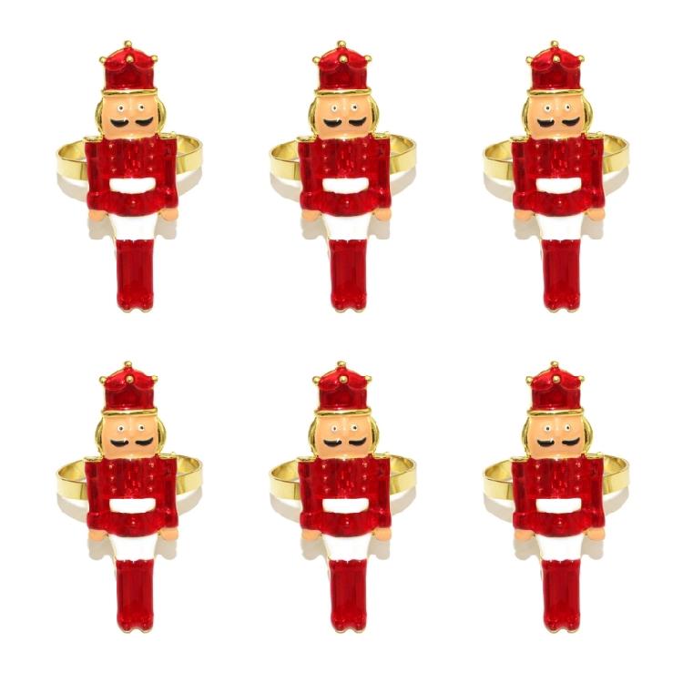 Nutcrackers Themd Metal Napkin Holders Set Of 6 Corrosions Resistant Holiday Dining Table Decorations