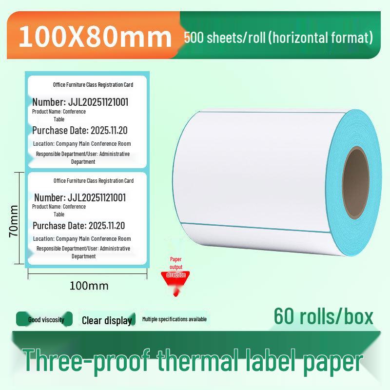 Waterproof Thermal Label Paper for Logistics, Retail, and Hospital Barcode Printing