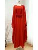 Elegantes einfarbiges Blumen-Kaftan-Kleid - Nahöstlicher Stil