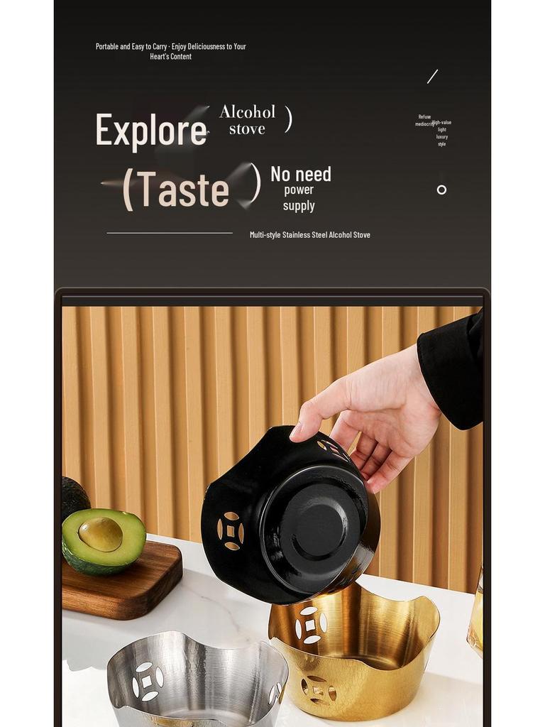 Customizable Hammered Alcohol Stove for Commercial Restaurants