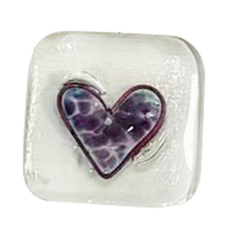 

M-Modern-Pocket Token Glass Heart Card Keepsake Gift -Heart Keepsake Pocket Cards-Fused Glass Heart Pocket Token Purple Easy To фіолетовий
