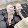 Home soft bottom fluffy slippers girl heart cotton slippers 2025 winter cute sweet cute baby elephant fluffy slippers women