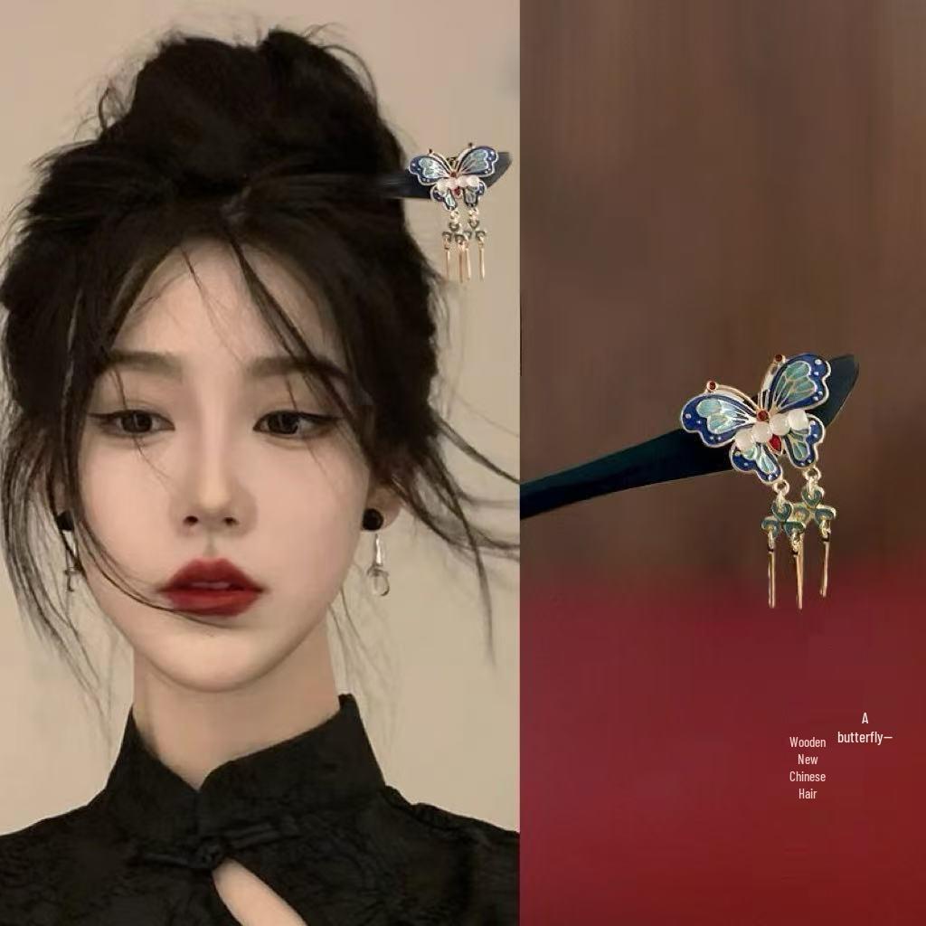 Sandalwood Women's Hairpin: Elegant Modern-Chinese Style Wooden Updo Stick