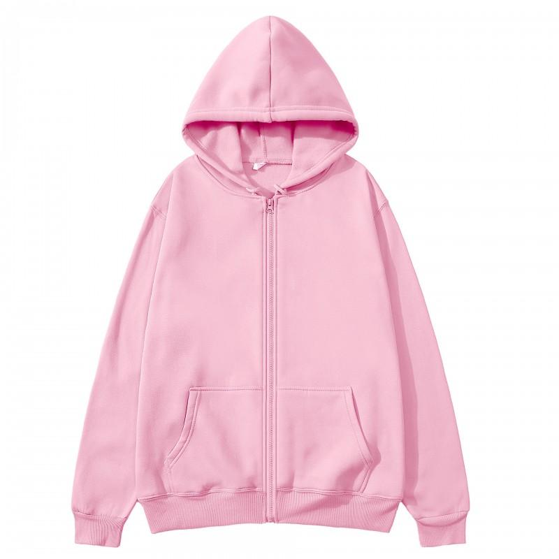 Felpa con cappuccio e zip unisex oversize in pile da uomo e donna, pullover casual a maniche lunghe in tinta unita