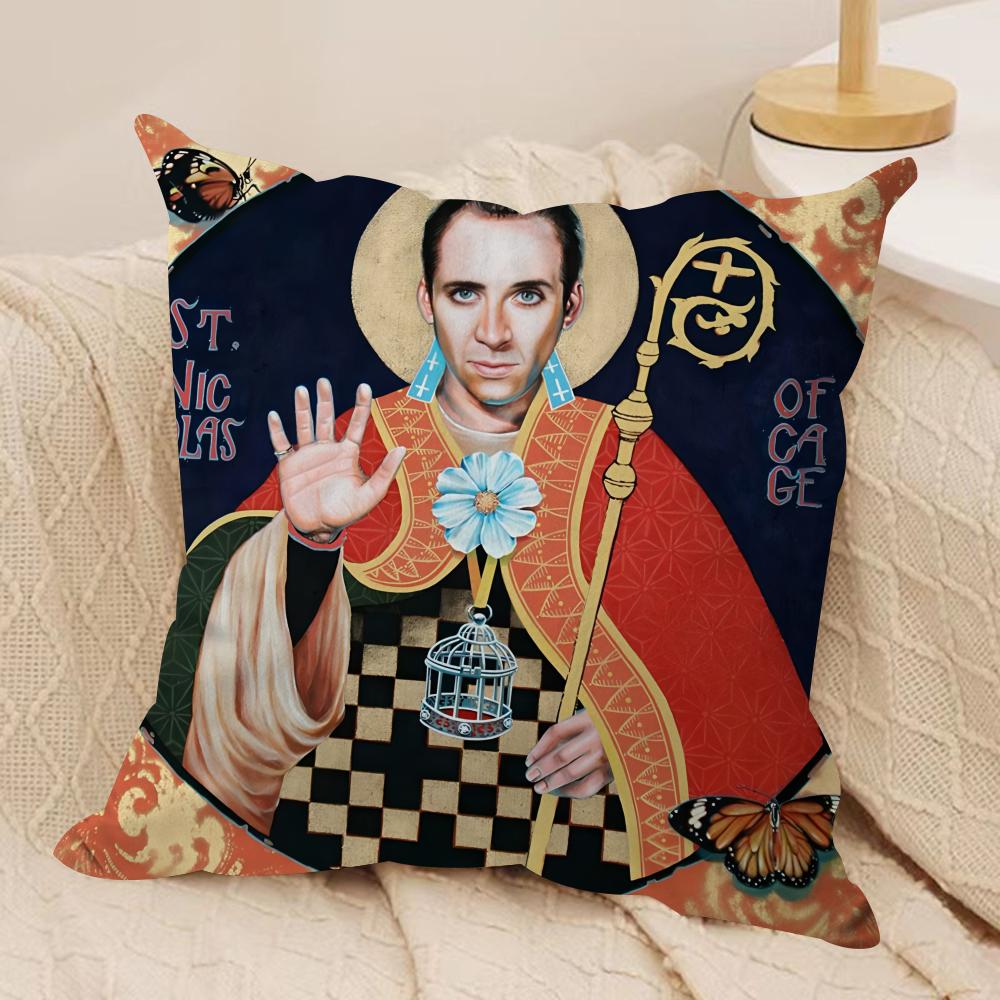 Federa Cuscino Coniglio Stile Nordico Nicolas Cage Peluche Corto Setoso Cerniera Invisibile Antipolvere Federa Cuscino per Divano per Decorazione Casa