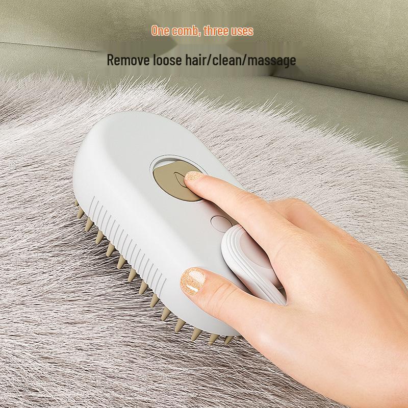 Pet Spray Massage & Steam Comb for Cats & Dogs - Removes Floating Hair Without Bathing