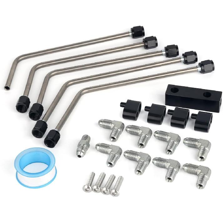 AN4 Fuel Brake Line, LS Stainless Coolant Crossover Steam Vent Kit Compatible with LS1, LS2, LS3, LS6, LS7, LS9, LSX LS Coolant Crossover Steam Vent