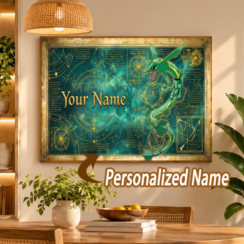 Rayquaza Custom Name Diamond Painting Personalized 5D Full Drill DIY Diamond Art Home Decor