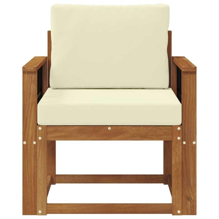 Maison Exclusive - Canapé d’extérieur Bois d'acacia massif et polyester Naturel