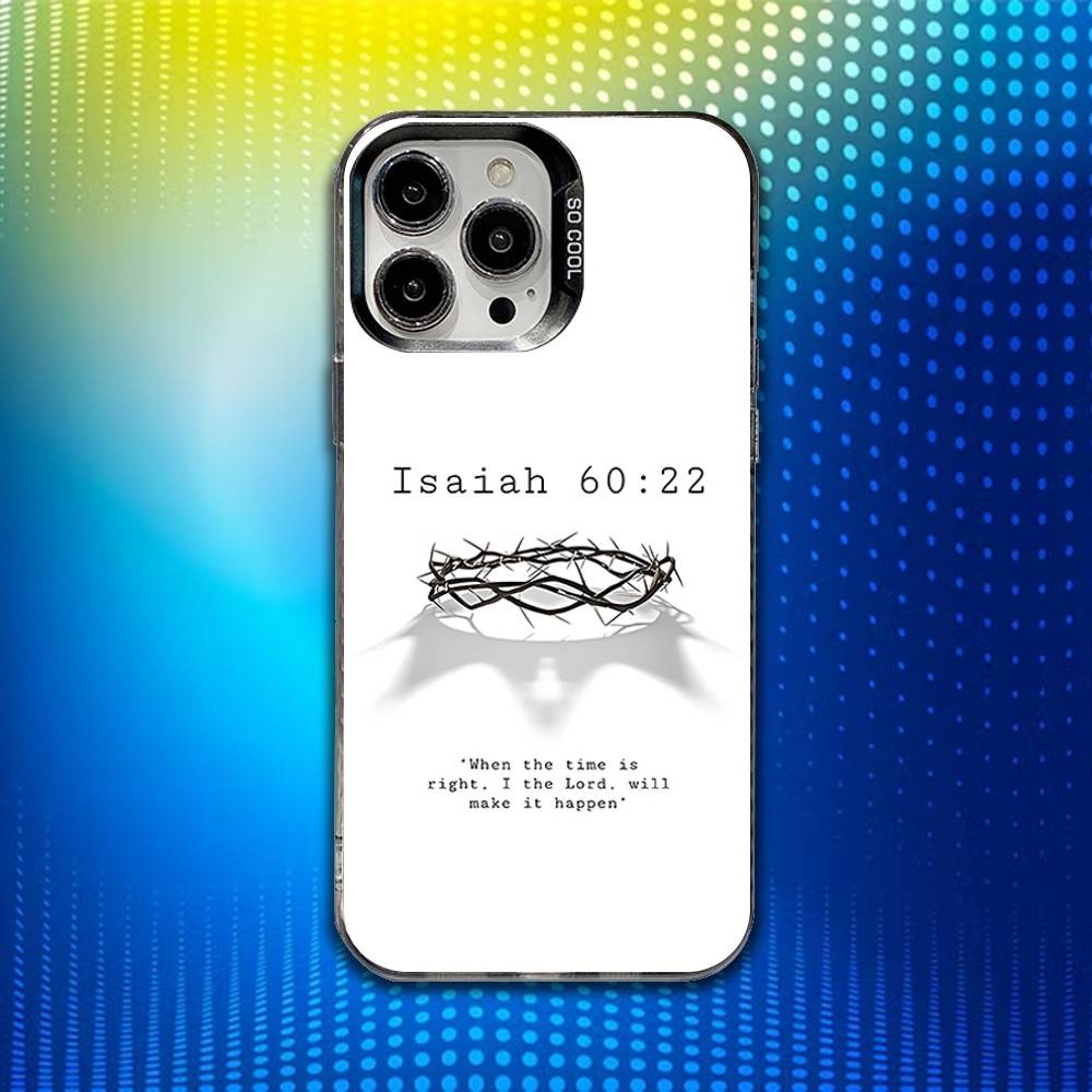 J-Jesus Bible Verse Phone Case For iPhone 17,16,15,14,13,12,X,8,Pro,Max,Plus,E,SE4,Air,Mini IMD Matte Black