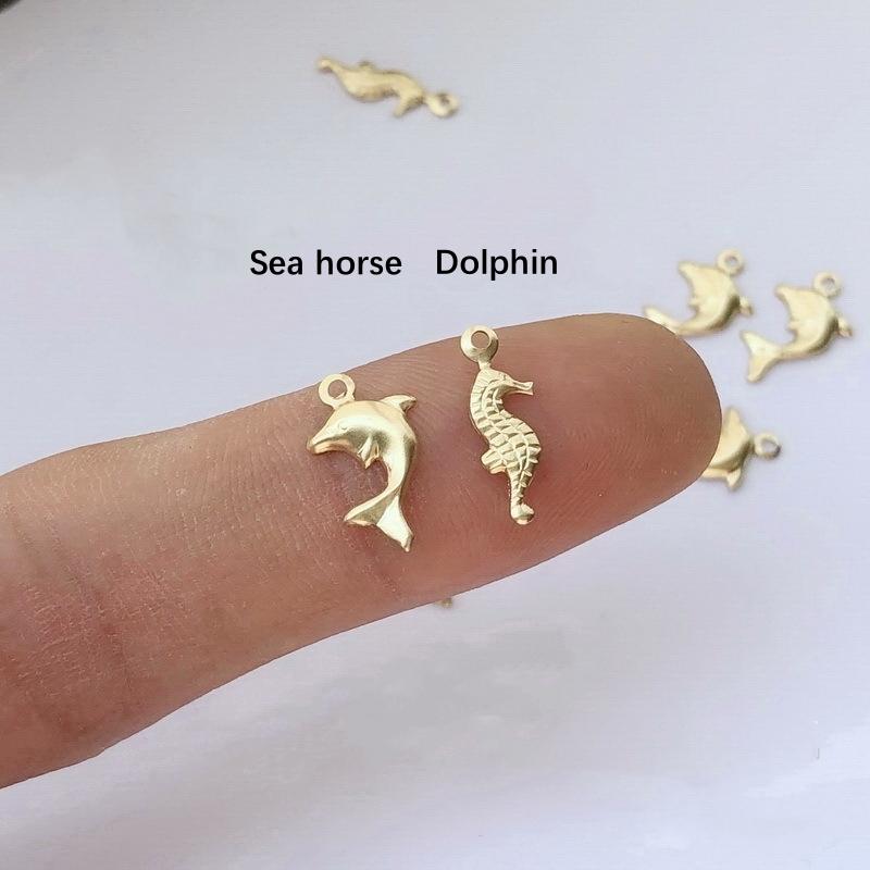 Tiny Gold Filled Turtle Necklace Charms for Jewelry Women DIY Party Wedding Use