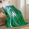 Green Lightning Logo Designed Flannel Blanket for Bedroom, Living Room, Sofa, and Nap