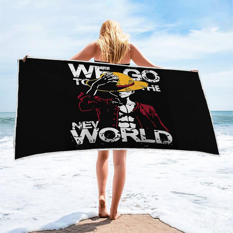 Anime Character Printed Square Microfiber Beach Towel Quick Dry Bath Towel For Shower Swimming
