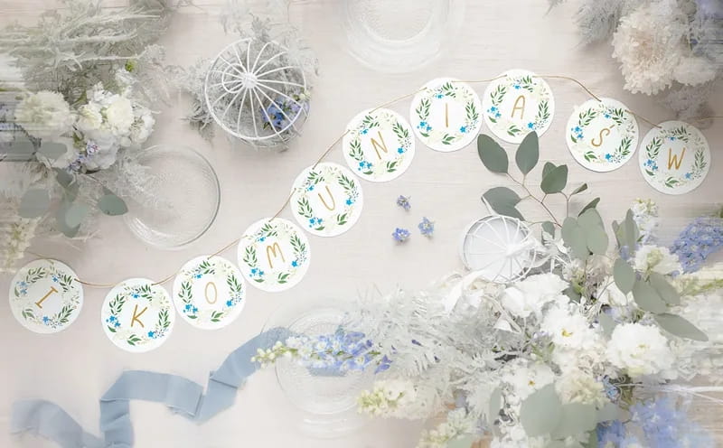 Baner Girlanda Pierwsza Komunia Święta 200X13Cm