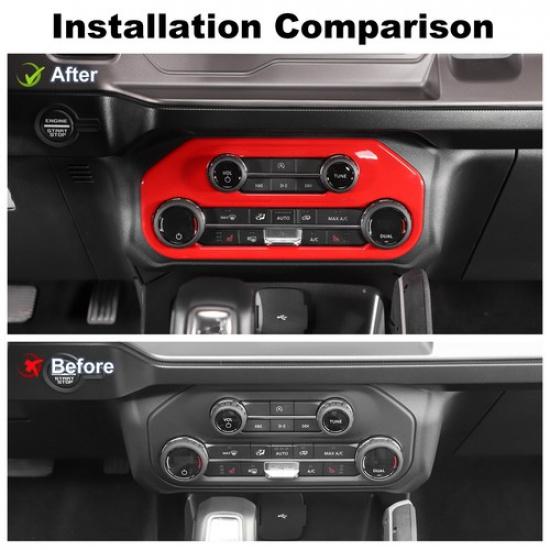 Red Air Conditioner Switch Control Panel Cover Trim Bezels For Ford Bronco +
