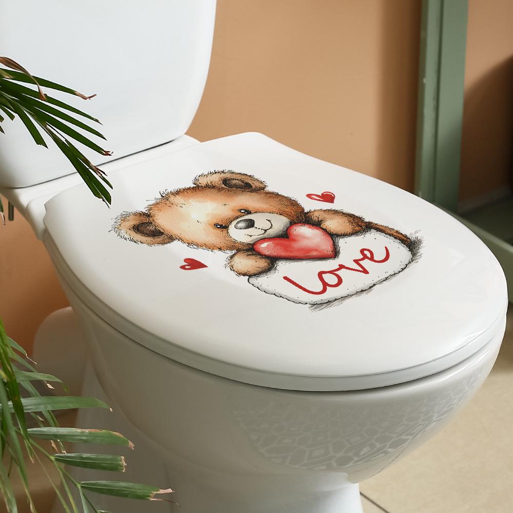 Valentine's Day Cute Bear Love Bathroom Bathroom Home Beautification Stickers