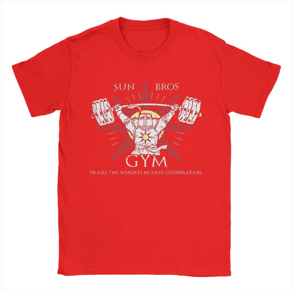 Sun Bros Gym 100 Cotton TShirt For Man Summer Funny TShirts Crew Neck Harajuku Tees Oversized Loose Clothing