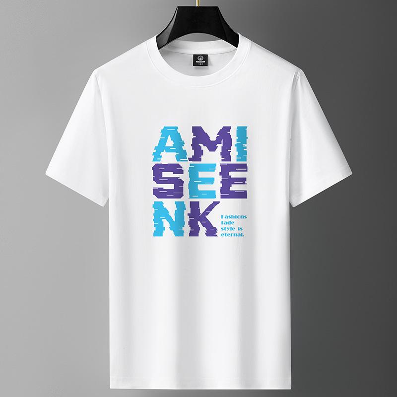 

AMI M-6XL Мужская футболка с короткими рукавами из чистого хлопка с круглым вырезом для мальчиков Повседневная футболка 6XL белый