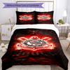 Sport Club Football Crest Printed Pattern Duvet Cover Set – Includes 1 Duvet Cover and 2 Matching Pillowcases Bedroom Decor Christmas Gifts