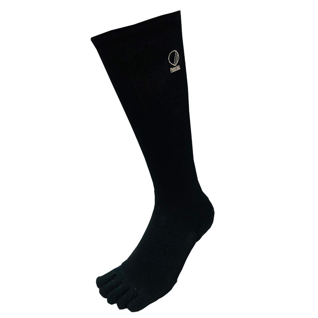 Herzmuschel JushinSOX Schwerpunkt Größe Hergestellt in Passend für Fünf Stoßdämpfungsgriff L0006 Socken, Lang, Schwarz, Mittel, 23-25cm, Japan, Muskelanpassungssocken, Zehen,