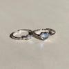 Neue Mode Silberfarbe Mondstein Planet Ring Funkelndes Herz Stern Offene Traum Fingerringe Für Damen Mädchen Schmuck Geschenke