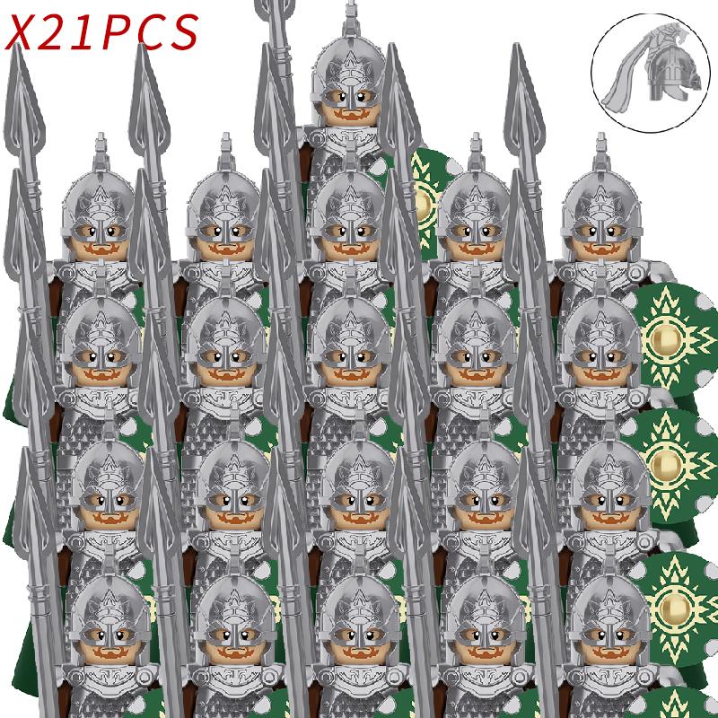 New 8pcs/lot MOC Uruk-hai Orc Army Group Orcus Figures Model Building Blocks LOTR Bricks Medieval Toys for Children gifts