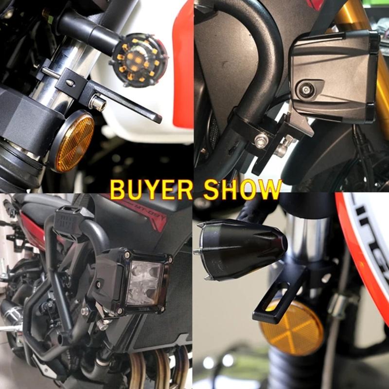 Motorcycle Spotlight Mount Bracket Rack Crafted from High Strength Aluminum Alloy For Night Riding & Offroads Adventures