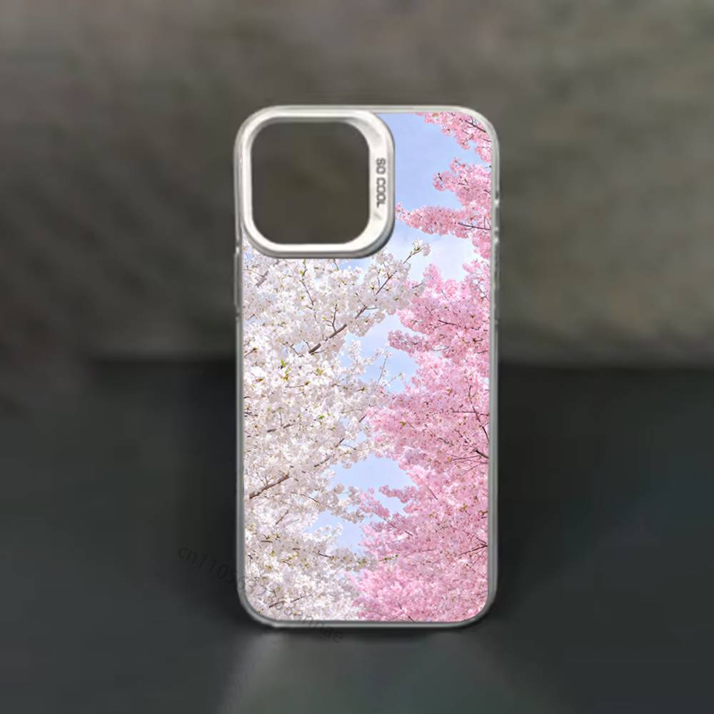 Pink Sakura phone Case for iPhone 17 11 12 Pro Max Plus Mini Air SE 16e 14 15 16 13 Soft Shell
