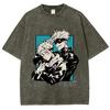 Anime Jujutsu Kaisen  Satoru Gojo And Itadori Yuji Print T Shirt Men Women Y2k T-shirts Washed Cotton Tee Harajuku Male Tshirt