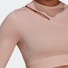 Adidas Solid Color Sports Fitness Long Sleeve T-Shirt Women Tops Pink HM3181
