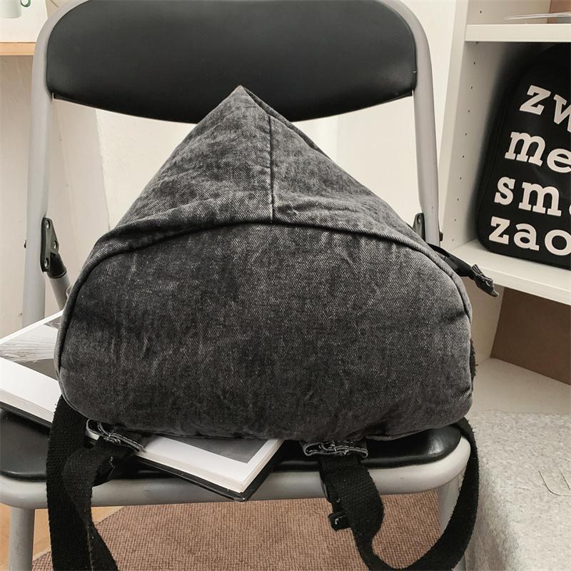 Large Capacity Retro Denim Backpack Women's Lightweight Backpack