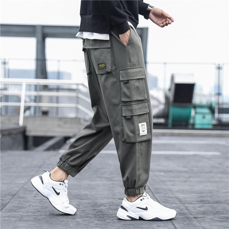 Men's Japanese Style Cotton Harem Pants - Multi-Pocket, Casual, Spring/Summer 2024, Trendy, Loose Fit, Large Size