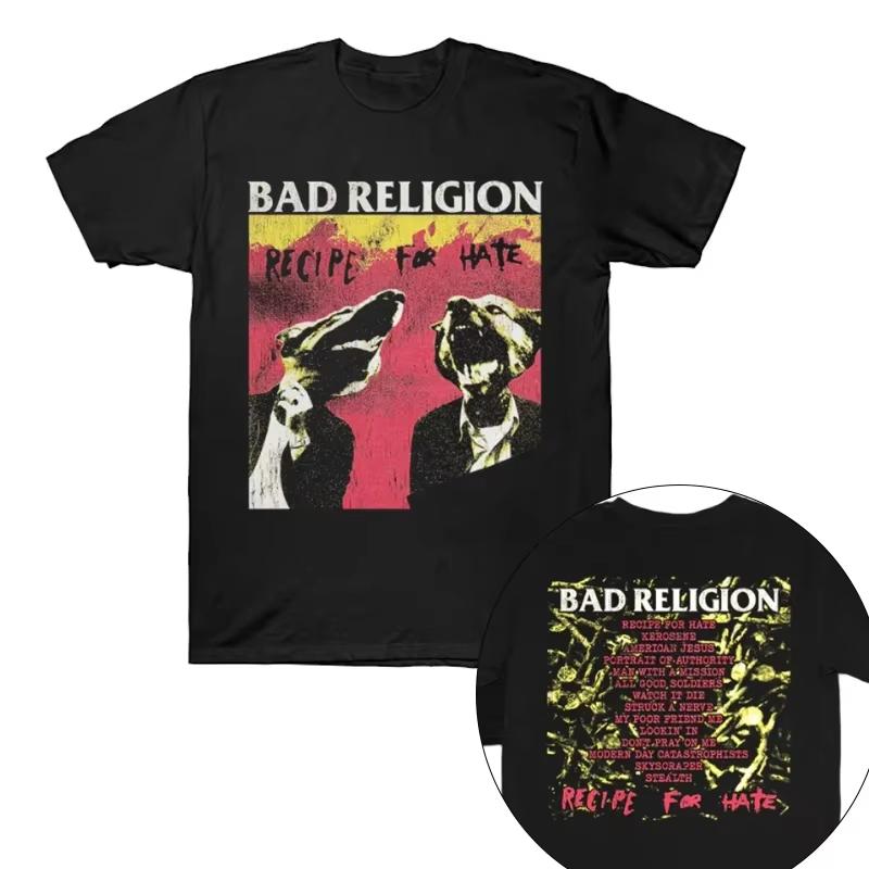 Bad Religion Grafické Bavlněné Pánské Dámské Letní Tričko s Krátkým Rukávem Unisex Módní Značka Luxusní Top Ležérní Vintage Retro Denní Tričko