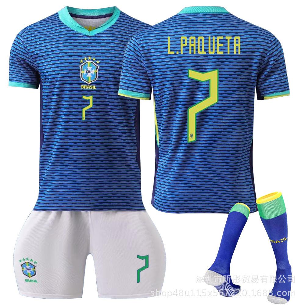 2024 Brazil Away Jersey Neymar Vinicius Adult Children Student Training Suit Men's and Women's Jerseys