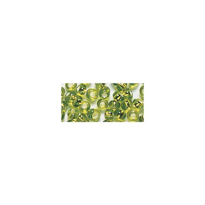 Perle rocaille garniture argentée Vert clair Ø2,6mm 16 g