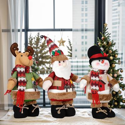 Christmas Snowman Elk Standing Doll Set Claus Ornaments Christmas Decorations
