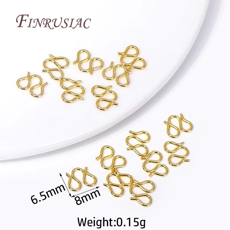 10/20Pcs 18K Gold Plated W Shape Clasps For Jewelry Necklace Clasps Connectors For Bracelets Making DIY Accessories