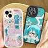 Kawaii H-Hatsune Miku Phone Case For IPhone 16 15 14 13 12 11 Pro Max Plus Leather Soft Cover