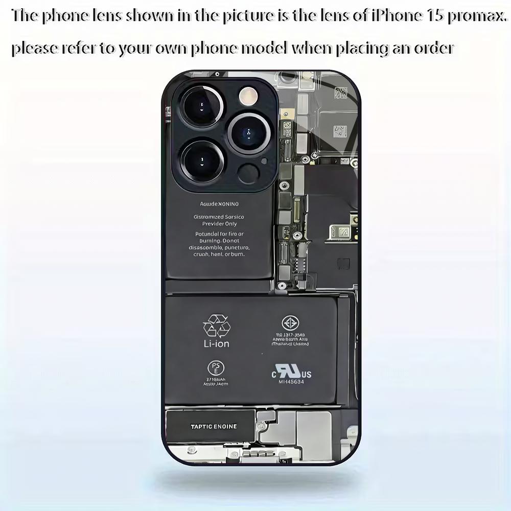 New circuit board pattern tempered glass phone case suitable for iPhone 17 16 15 14 13 12 11 Pro Max Plus shockproof back cover