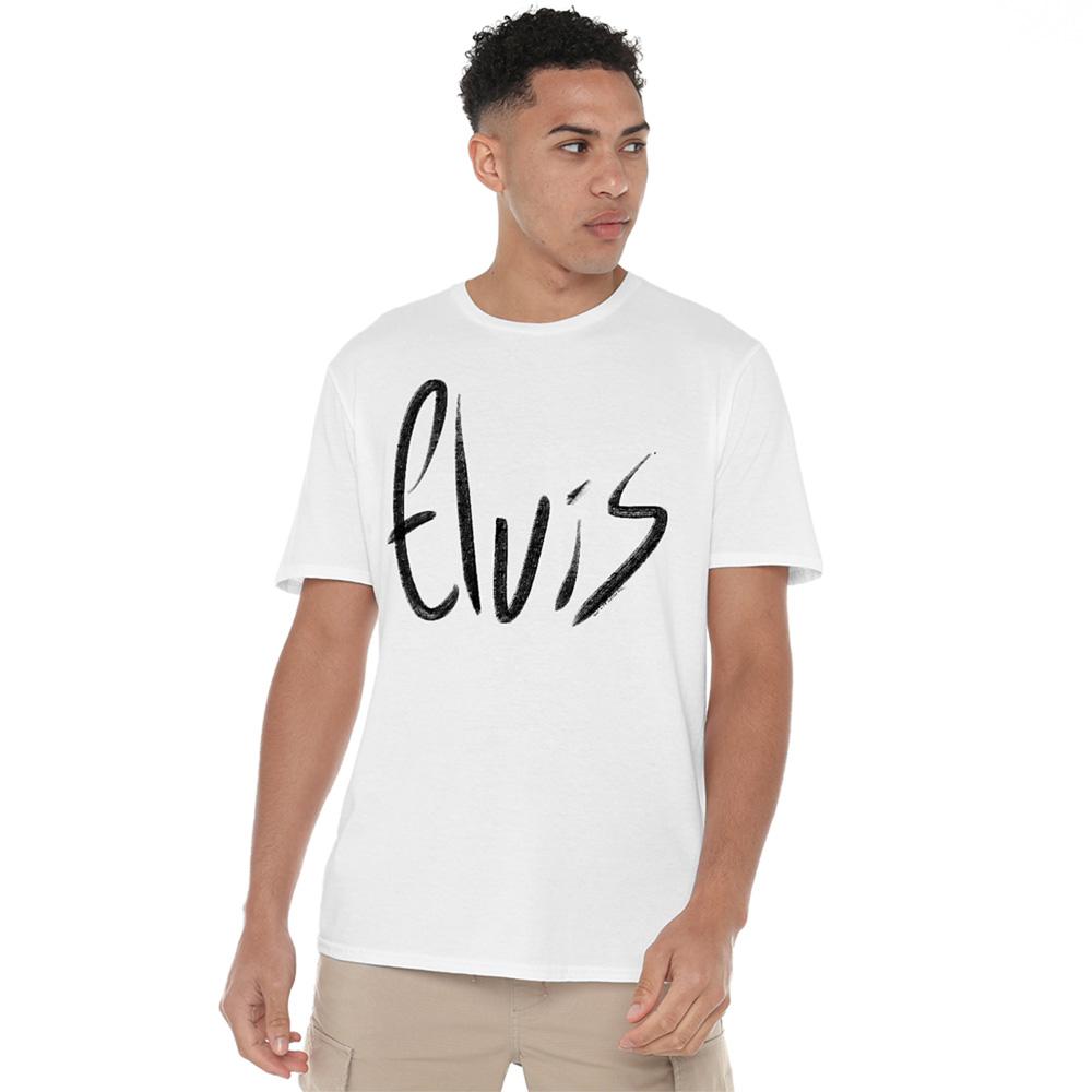Elvis Presley Unisex Adult Sketchy Name T-Shirt