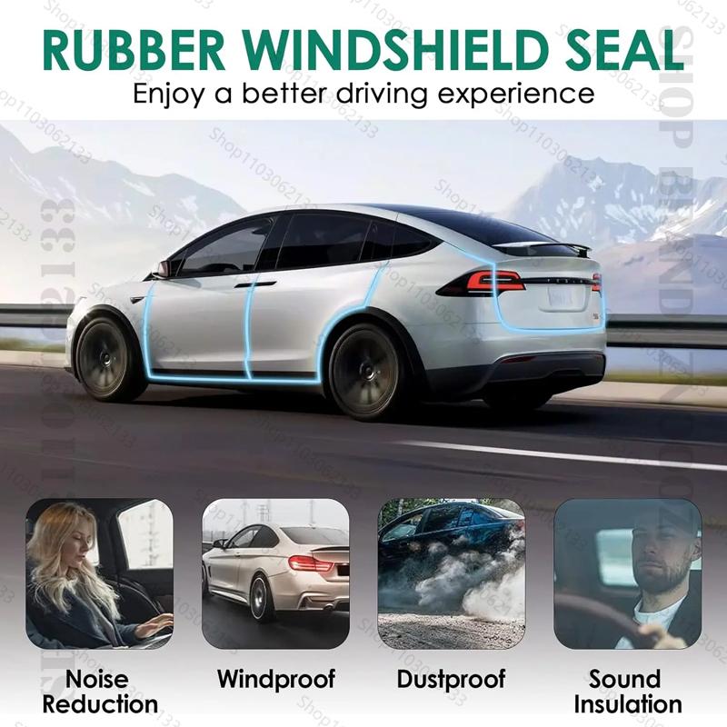 For 2024-2025 Ora Good Cat GT Car Door Seal Strip Rubber Double Layer Sealing Protector Soundproof Dustproof Seal Strip 12PCS