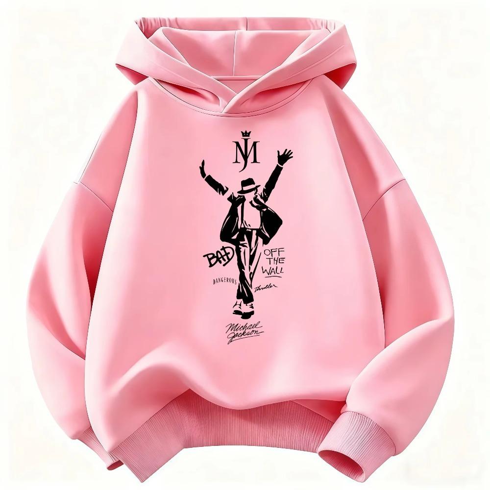 Child Michael Jackson-style Boy-girl Retro Hip-hop Hooded Sweatshirt for Men and Women, Long-sleeved Casual Streetwear